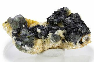 Apple-Green Fluorite Crystals w/ Muscovite & Schorl - Namibia #341560