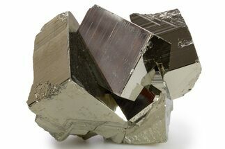 Gleaming Striated Cubic Pyrite Cluster - Peru #341543