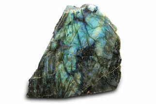Tall, Single Side Polished Labradorite - Free-Standing #341822