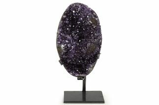 Sparkling Amethyst Geode With Metal Stand - Uruguay #342504