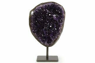 Dark Purple Amethyst Geode On Metal Stand - Uruguay #342488