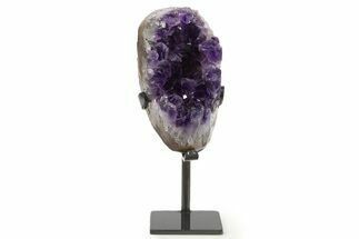 Brilliant Amethyst Geode With Metal Stand - Uruguay #342493