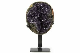 Sparkling Amethyst Geode With Metal Stand - Uruguay #342499