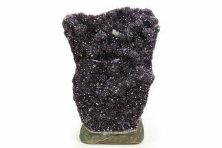 Free-Standing Amethyst Crystal Cluster w/ Calcite - Dark Purple #342458