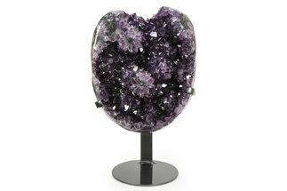 Brilliant Amethyst Geode With Metal Stand - Uruguay #342519
