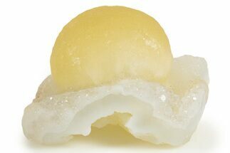 Botryoidal Yellow Fluorite on Quartz - India #342389