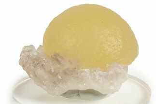 Botryoidal Yellow Fluorite on Quartz - India #342396