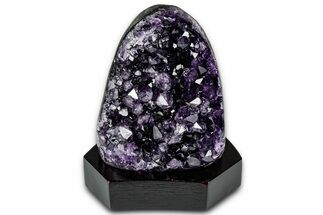 Deep Purple Amethyst Geode With Wood Base - Uruguay #342744