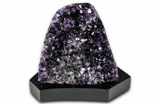 Deep Purple Amethyst Geode With Wood Base - Uruguay #342785