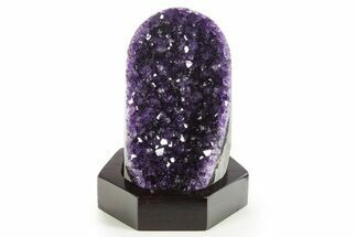 Deep Purple Amethyst Geode With Wood Base - Uruguay #342737