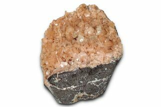 Gemmy Calcite Crystals on Peach Stilbite - India - India #342966