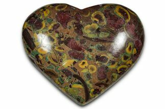 Polished Fruit Jasper Heart- India #343155