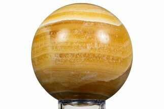 Polished, Orange Calcite Sphere - Mexico #343869