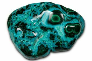 Vibrant Polished Malachite with Chrysocolla - DR Congo #336900
