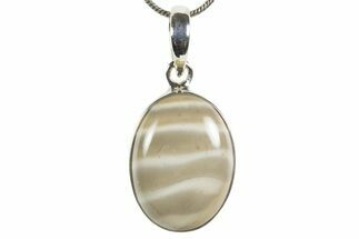Striped Flint Pendant (Necklace) - Sterling Silver #345242