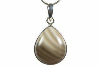 Striped Flint Pendant (Necklace) - Sterling Silver #345243