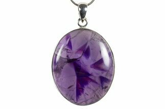 Polished Amethyst Pendant (Necklace) - Sterling Silver #345247