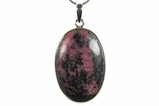 Polished Rhodonite Pendant (Necklace) - Sterling Silver #345262