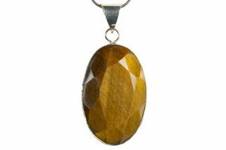 Faceted Tiger's Eye Pendant (Necklace) #345338