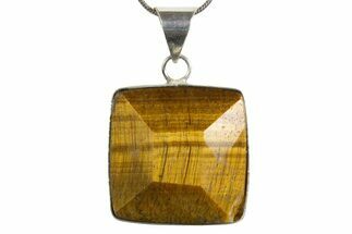 Faceted Tiger's Eye Pendant (Necklace) #345341