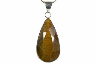 Faceted Tiger's Eye Pendant (Necklace) #345344