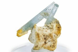 Gemmy Aquamarine Crystals on Feldspar - Erongo Mountains, Namibia #346206