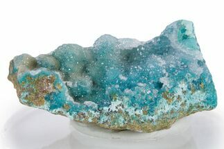 Sparkling Druzy Quartz on Chrysocolla - DR Congo #347502