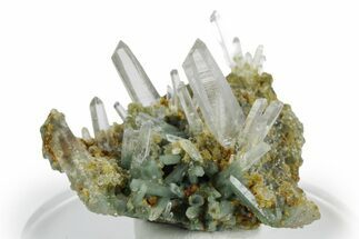 Chlorite Included Quartz Crystal Cluster - Peru #347801