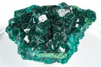Sparkly Emerald-Green Dioptase With Malachite - Congo #347854