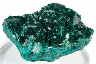Sparkly Emerald-Green Dioptase With Malachite - Congo #347867