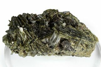 Lustrous Green Epidote Crystal Sprays with Axinite - Peru #347918