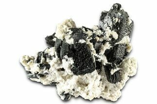 Lustrous Black Tourmaline (Schorl) Crystals on Feldspar - Namibia #348781