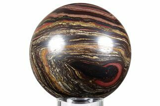 Polished Tiger Iron Stromatolite Sphere - Billion Years #348920