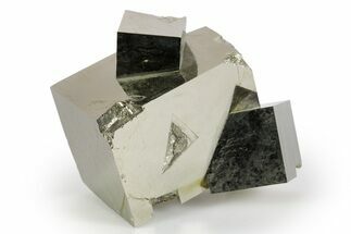 Shiny, Natural Pyrite Cube Cluster - Navajun, Spain #347293