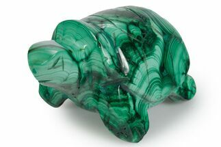 Flowery Malachite Turtle Carving - DR Congo #349301
