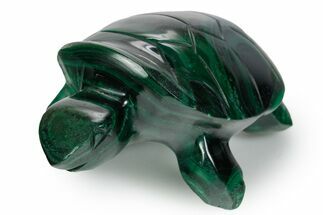 Flowery Malachite Turtle Carving - DR Congo #349303