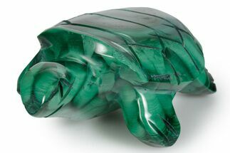 Flowery Malachite Turtle Carving - DR Congo #349310