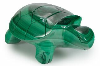 Flowery Malachite Turtle Carving - DR Congo #349336