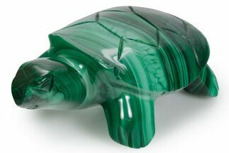 Flowery Malachite Turtle Carving - DR Congo #349341
