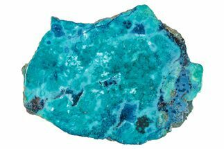 Vibrant Chrysocolla and Shattuckite Slab - Mexico #348693
