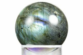 Flashy, Polished Labradorite Sphere - Great Color Play #350036