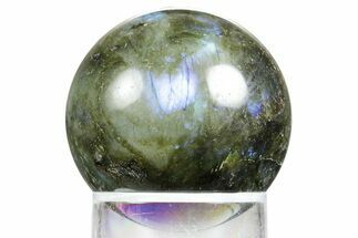 Flashy, Polished Labradorite Sphere - Great Color Play #350047
