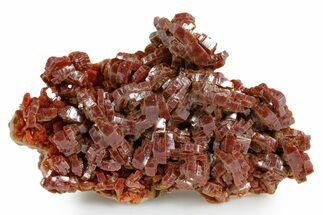 Glittering Ruby Red Vanadinite Crystals on Barite - Morocco #349457