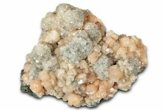 Peach Stilbite Crystals on Lustrous Heulandite - India #348336