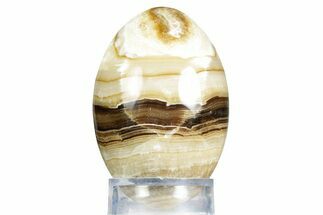 Swirling Polished Chocolate Calcite Egg - Pakistan #350184