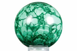 Flowery Polished Malachite Sphere - DR Congo #348892