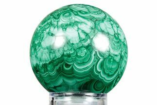 Flowery Polished Malachite Sphere - DR Congo #348905