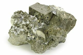 Striated Cubic Pyrite Crystals with Quartz & Sphalerite - Peru #350807