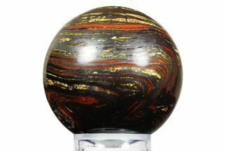 Polished Tiger Iron Stromatolite Sphere - Billion Years #352231