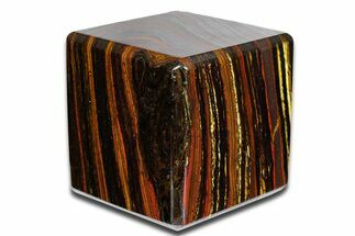 Polished Tiger Iron Stromatolite Cube - Billion Years #352234
